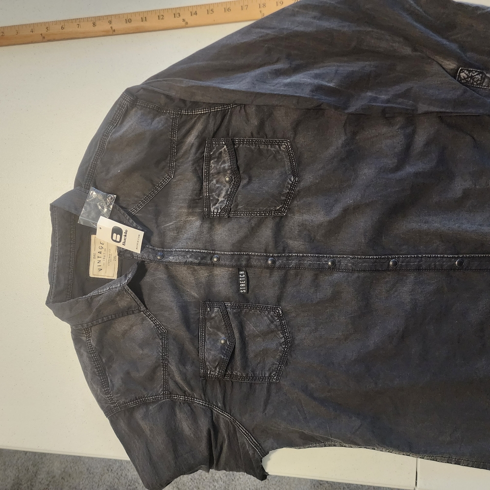 Buckle Black Lightweight Shirt Jacket